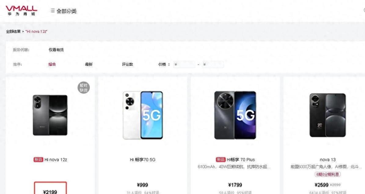 我的媽呀!華為商城突然上架了一款手機(jī)——Hi nova 12z售價(jià)2199元